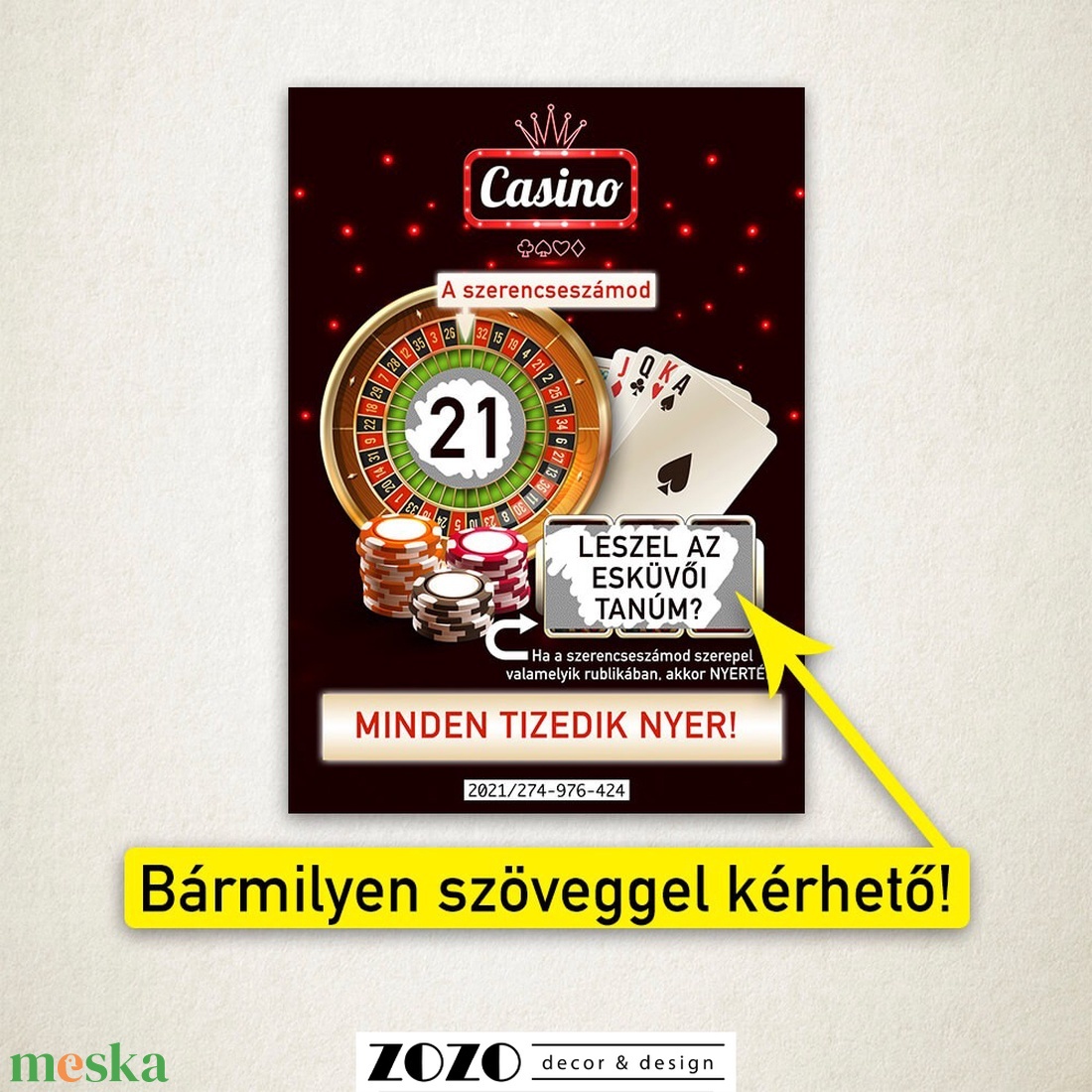 Casino egyedi kaparós felkérő bejelentő sorsjegy személyre szabott saját szöveggel bababejelentő tanúfelkérő ajándék - otthon & életmód - papír, írószer - ajándékozás kellékei - ajándék sorsjegy - Meska.hu