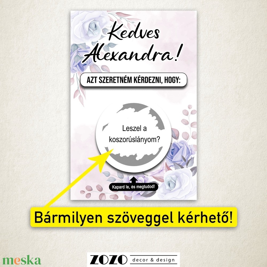 Keresztszülő tanú koszorúslány felkérő baba bejelentő egyedi kaparós sorsjegy lap kártya személyre szabott szöveggel - otthon & életmód - papír, írószer - ajándékozás kellékei - ajándék sorsjegy - Meska.hu