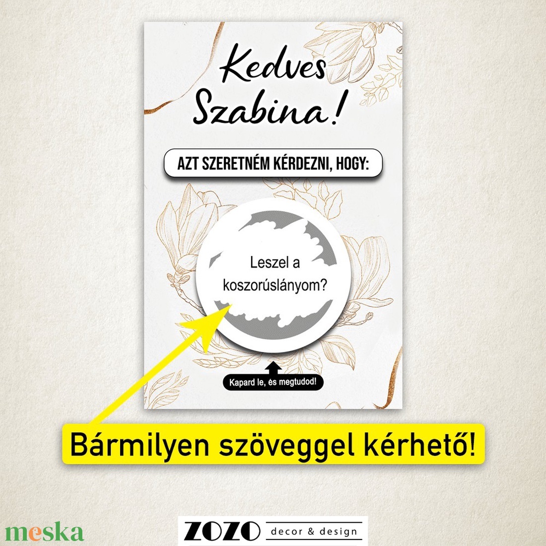 Keresztszülő tanú koszorúslány felkérő baba bejelentő egyedi kaparós sorsjegy lap kártya személyre szabott szöveggel - otthon & életmód - papír, írószer - ajándékozás kellékei - ajándék sorsjegy - Meska.hu