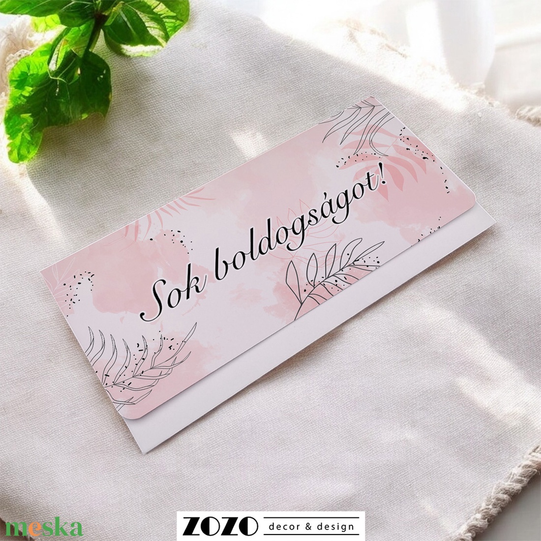 Pink Elegance pénzátadó boríték esküvőre egyedi személyre szabható nászajándék születésnap névnap ballagás diploma - esküvő - emlék & ajándék - nászajándék - esküvői pénzátadó boríték, kártya - Meska.hu