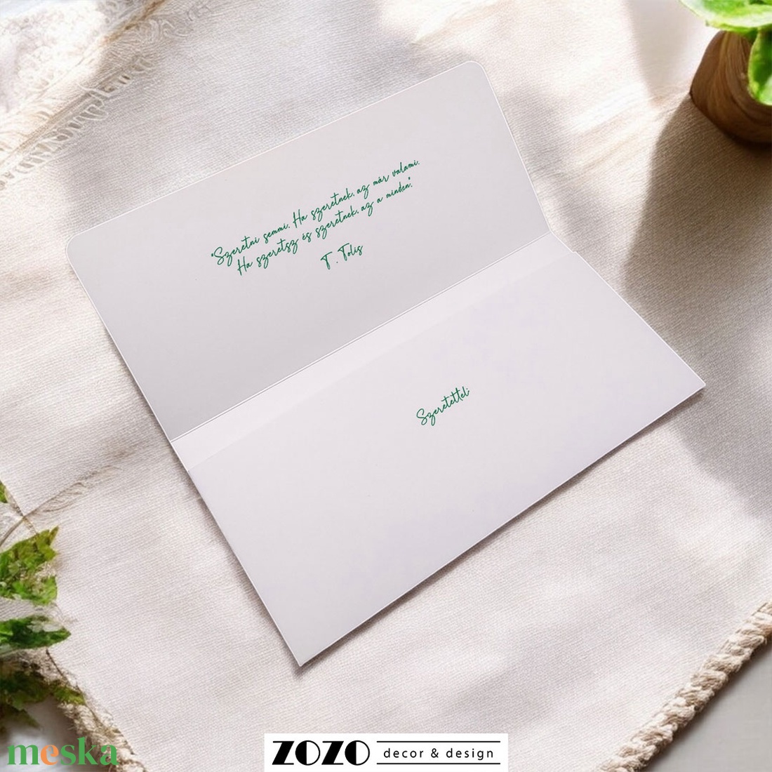 Green Flowers pénzátadó boríték esküvőre egyedi személyre szabható nászajándék születésnap névnap ballagás diploma - esküvő - emlék & ajándék - nászajándék - esküvői pénzátadó boríték, kártya - Meska.hu