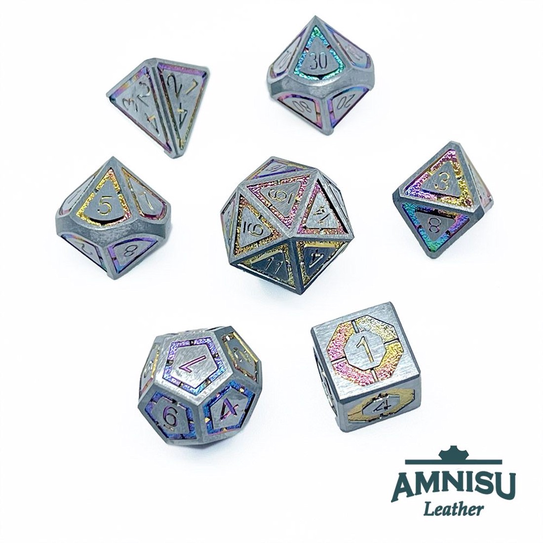 Ezüst - színes fém kockaszett - játék & sport - szerepjáték - Meska.hu