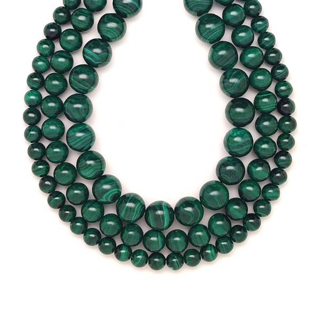 Malachit golyó 6-7mm  ékszerkészítő alapanyag (füzér) - kellékek & szerszámok - ásvány alapanyag - ásványfüzér - Meska.hu