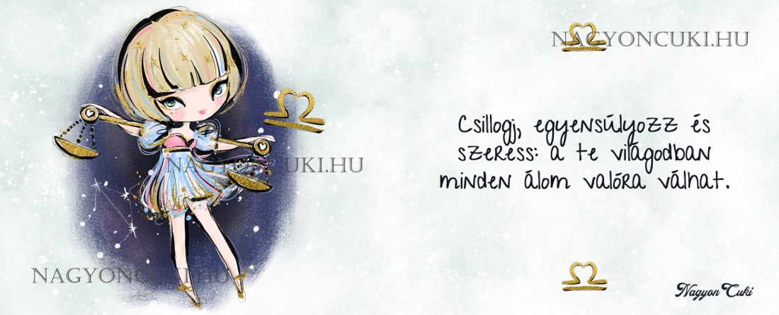 Személyre szabható - Szőke hajú Csini Mérleg lány mintás bögre - otthon & életmód - konyhafelszerelés, tálalás - tálalás - bögre & csésze - Meska.hu