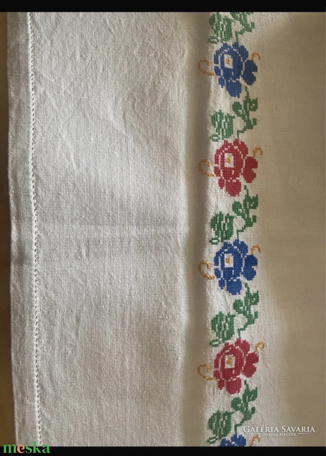 Vászon, keresztszemes abrosz - otthon & életmód - lakástextil - abrosz, terítő - asztalközép terítő - Meska.hu