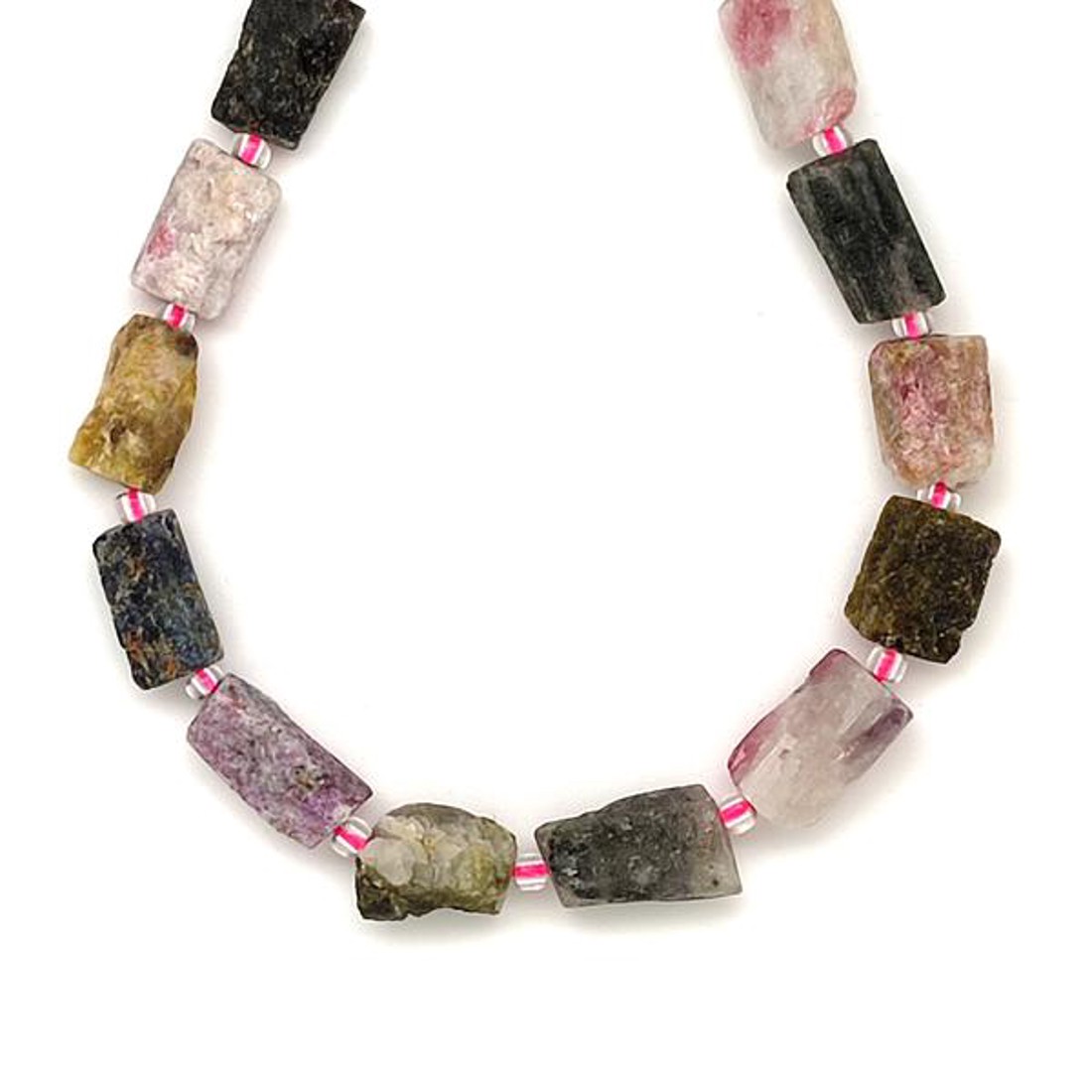 Turmalin vegyes nyers hengerszerű 7-9x12-13mm  ékszerkészítő alapanyag (füzér) - kellékek & szerszámok - ásvány alapanyag - ásványfüzér - Meska.hu