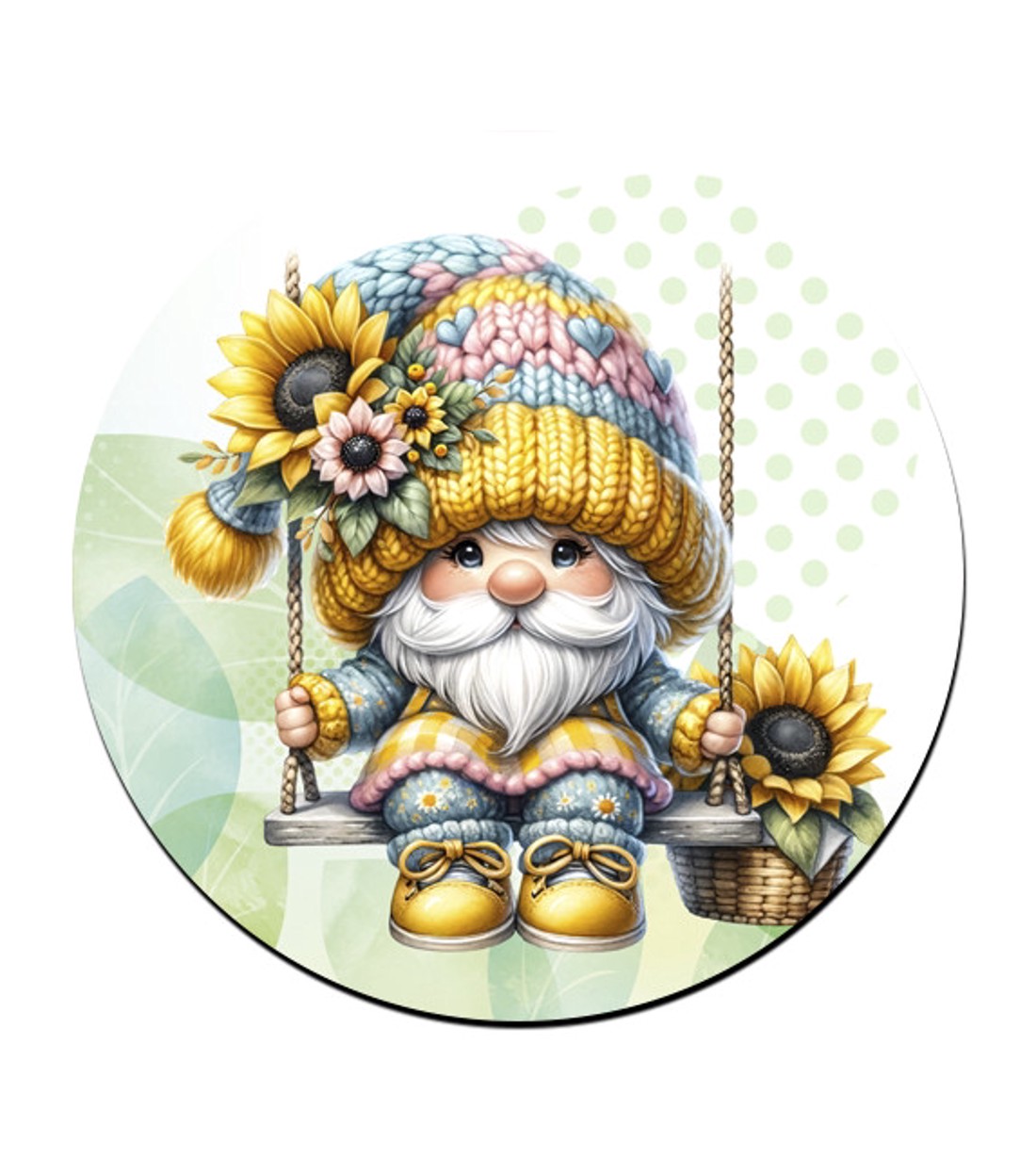 Szép szemű hintázó napraforgós manó mintás bögre alátét -  - Meska.hu