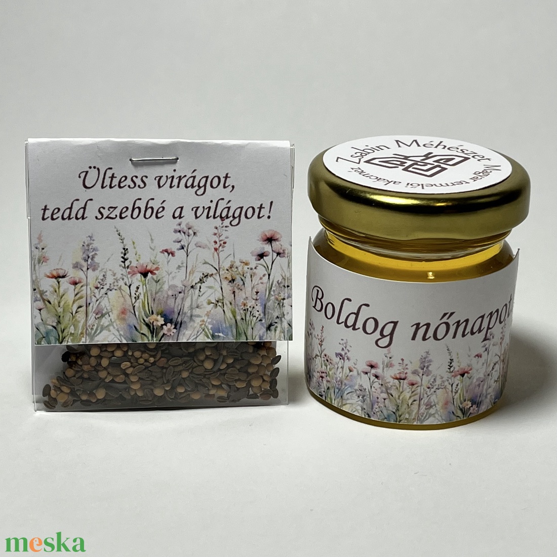 Mézes ajándékdoboz virágmaggal, bármilyen alkalomra - élelmiszer - gasztro ajándékcsomag - Meska.hu Mézes ajándékdoboz virágmaggal, bármilyen alkalomra - élelmiszer - gasztro ajándékcsomag - Meska.hu