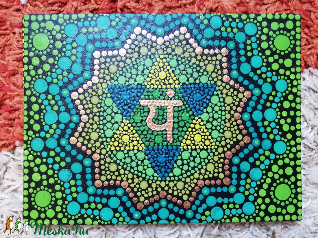 Szívcsakra pöttyözött mandala - otthon & életmód - dekoráció - Meska.hu
