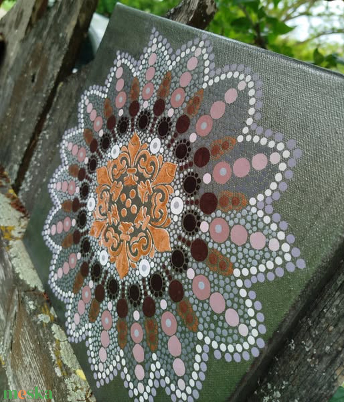 Tavaszi borongós mandala - művészet - festmény - akril - Meska.hu Tavaszi borongós mandala - művészet - festmény - akril - Meska.hu