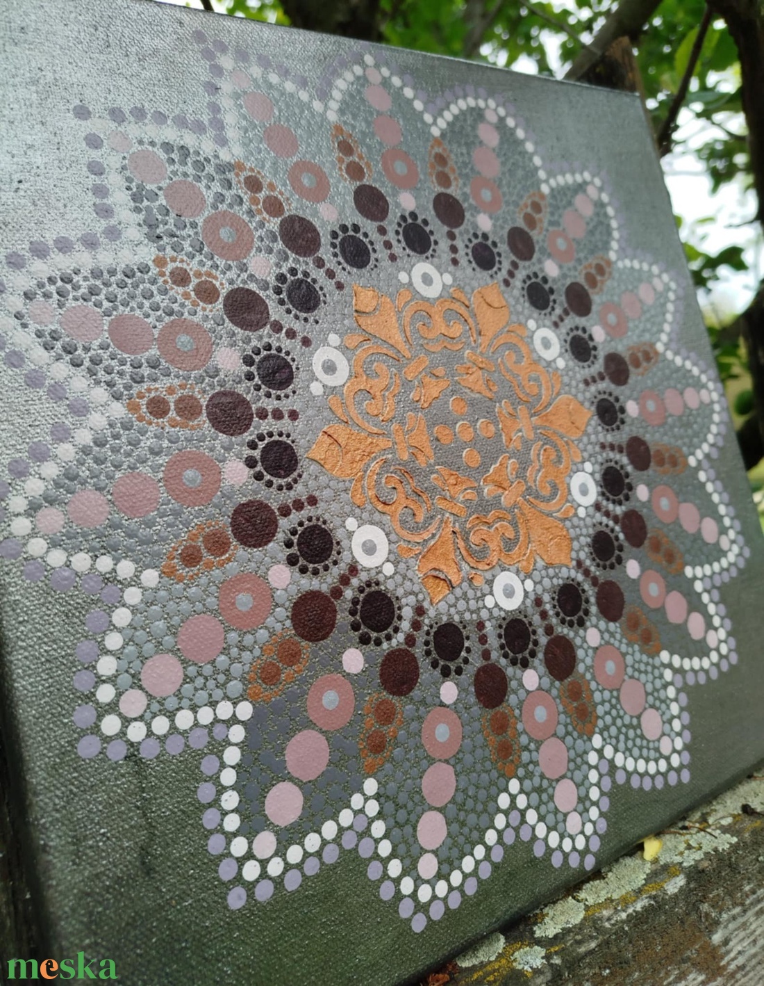 Tavaszi borongós mandala - művészet - festmény - akril - Meska.hu Tavaszi borongós mandala - művészet - festmény - akril - Meska.hu