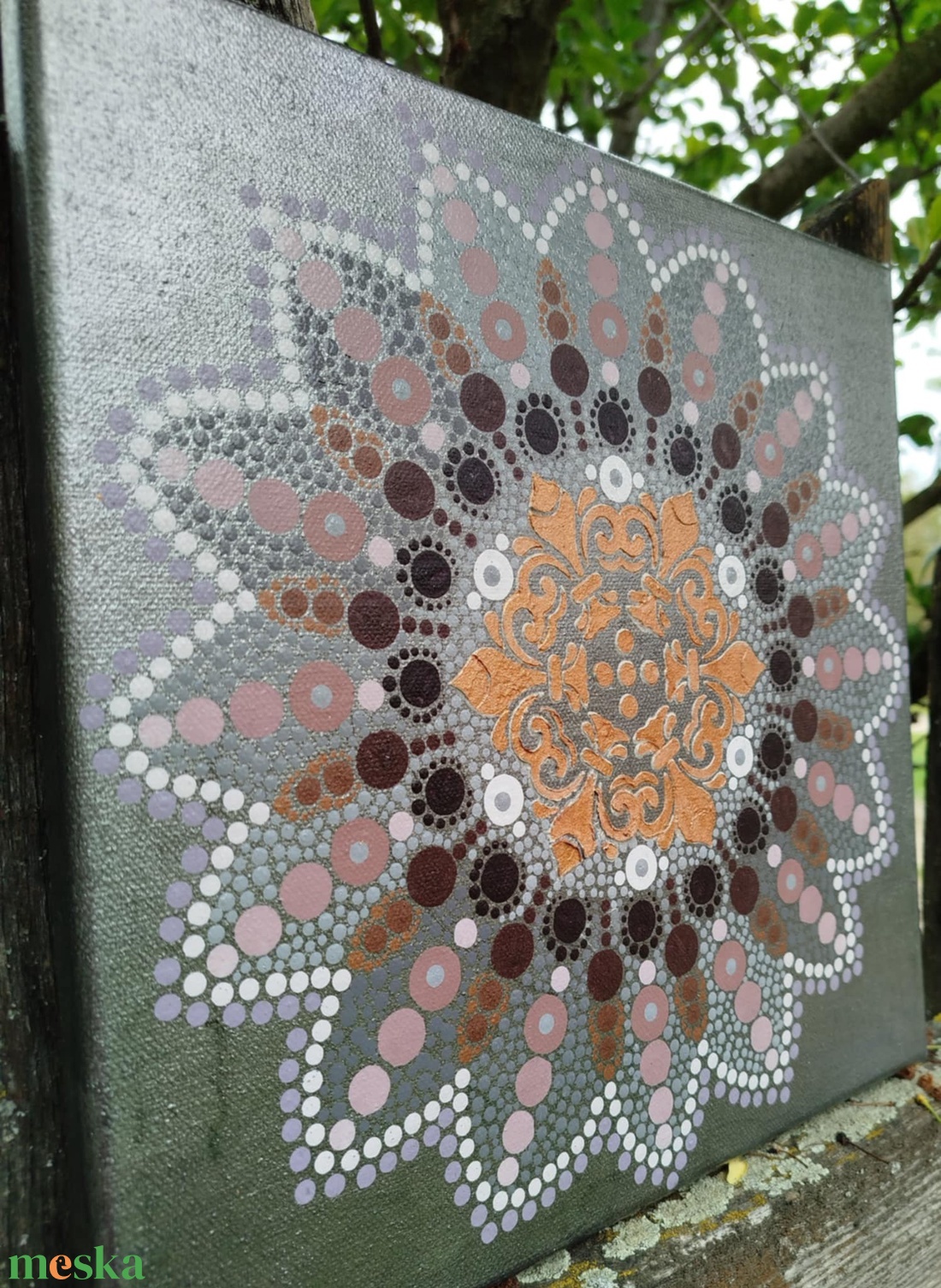 Tavaszi borongós mandala - művészet - festmény - akril - Meska.hu Tavaszi borongós mandala - művészet - festmény - akril - Meska.hu