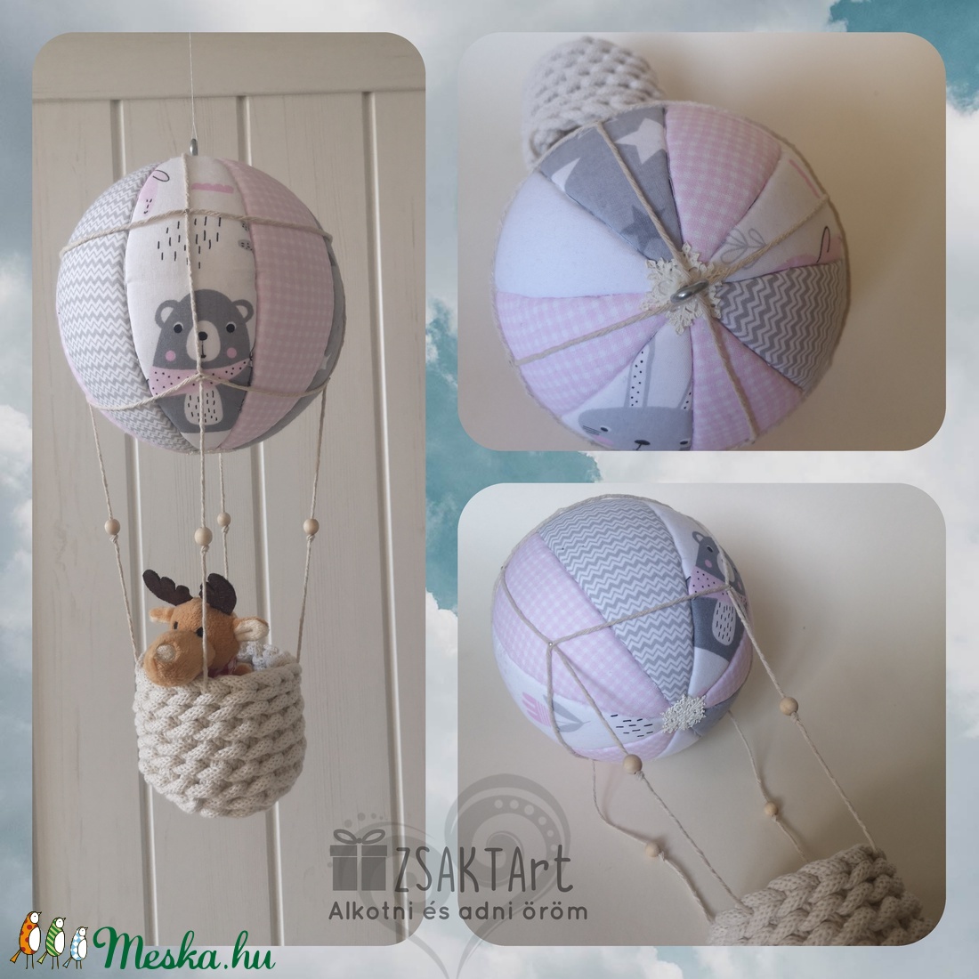 Hőlégballon gyerekszoba dekoráció  - otthon & életmód - dekoráció - Meska.hu
