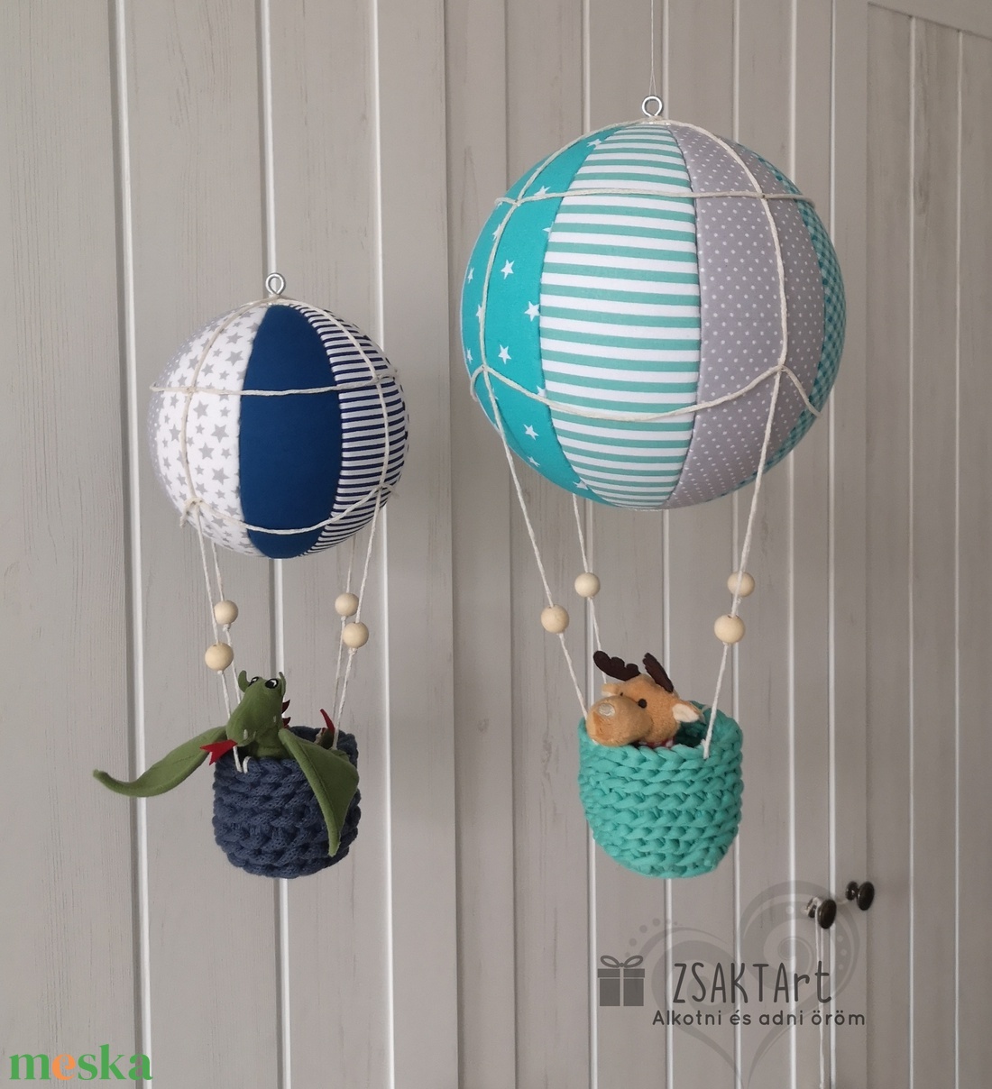 Hőlégballon gyerekszoba dekoráció XL méret  - otthon & életmód - babaszoba, gyerekszoba - babaszoba dekoráció - Meska.hu