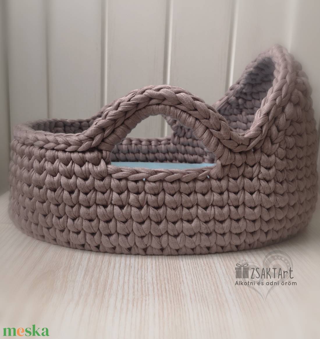 Játék mózeskosár + ágyneműszett  - játék & sport - baba & babaház - játékbaba, babakellék - Meska.hu