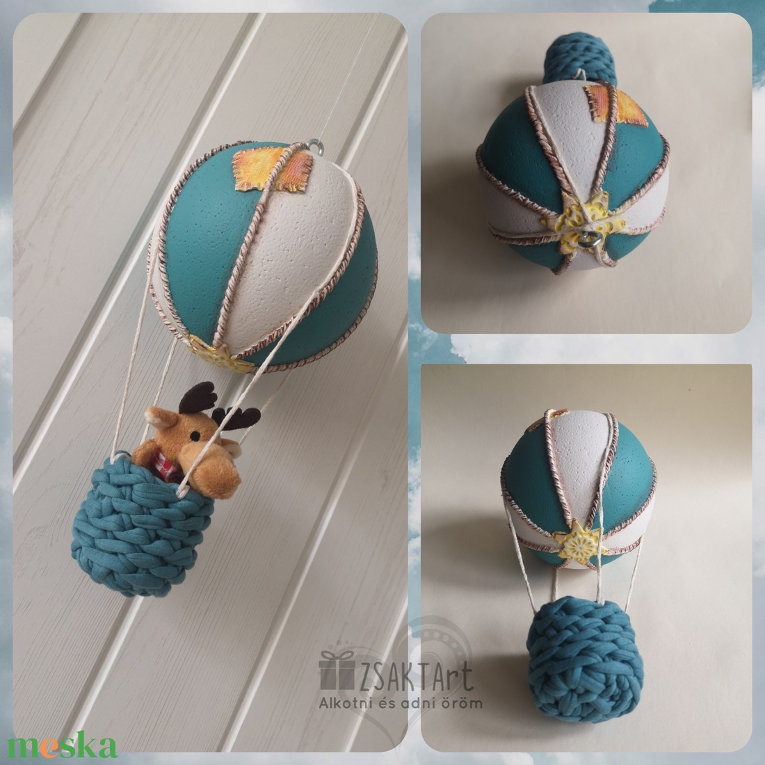 Hőlégballon gyerekszobába - otthon & életmód - babaszoba, gyerekszoba - babaszoba dekoráció - Meska.hu