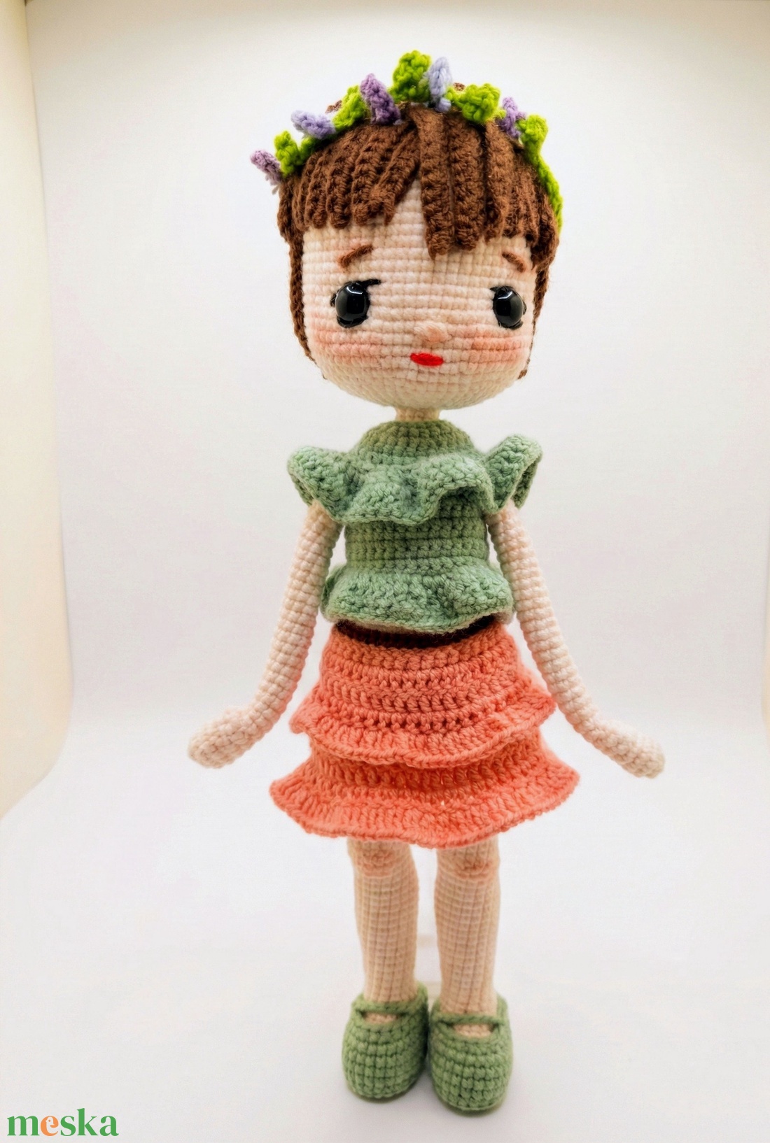 Virágkoszorús baba  - játék & sport - baba & babaház - babaház - Meska.hu