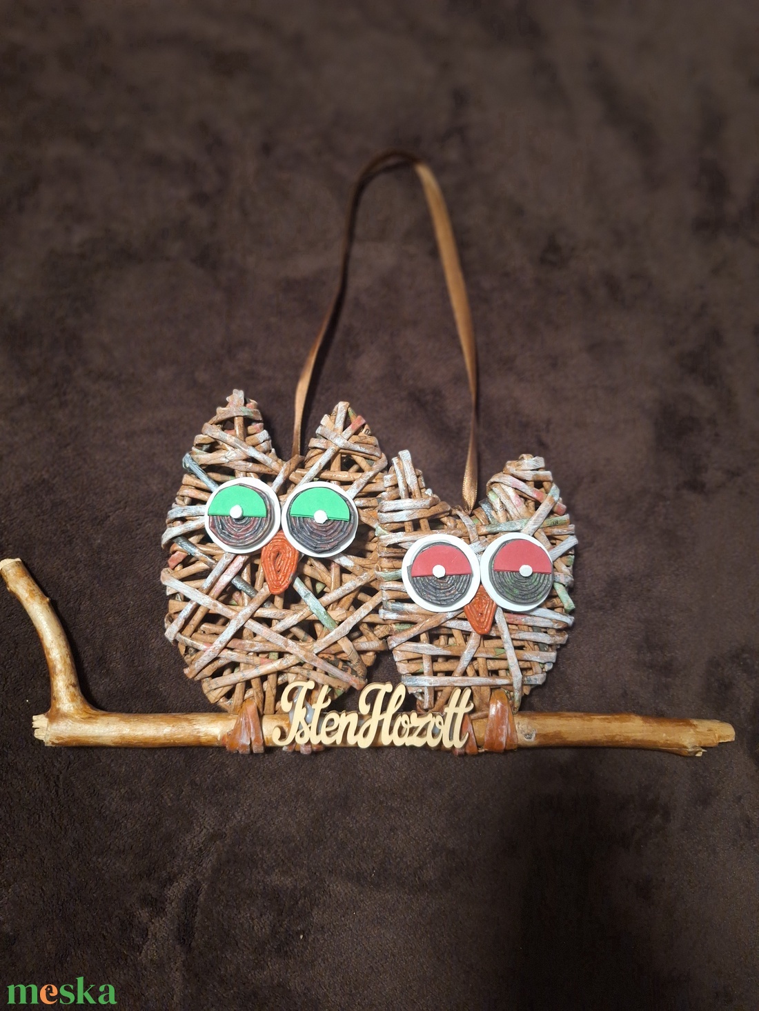 Bagolypár ajtódísz,kopogtató - otthon & életmód - dekoráció - ajtó- és ablak dekoráció - ajtódísz & kopogtató - Meska.hu