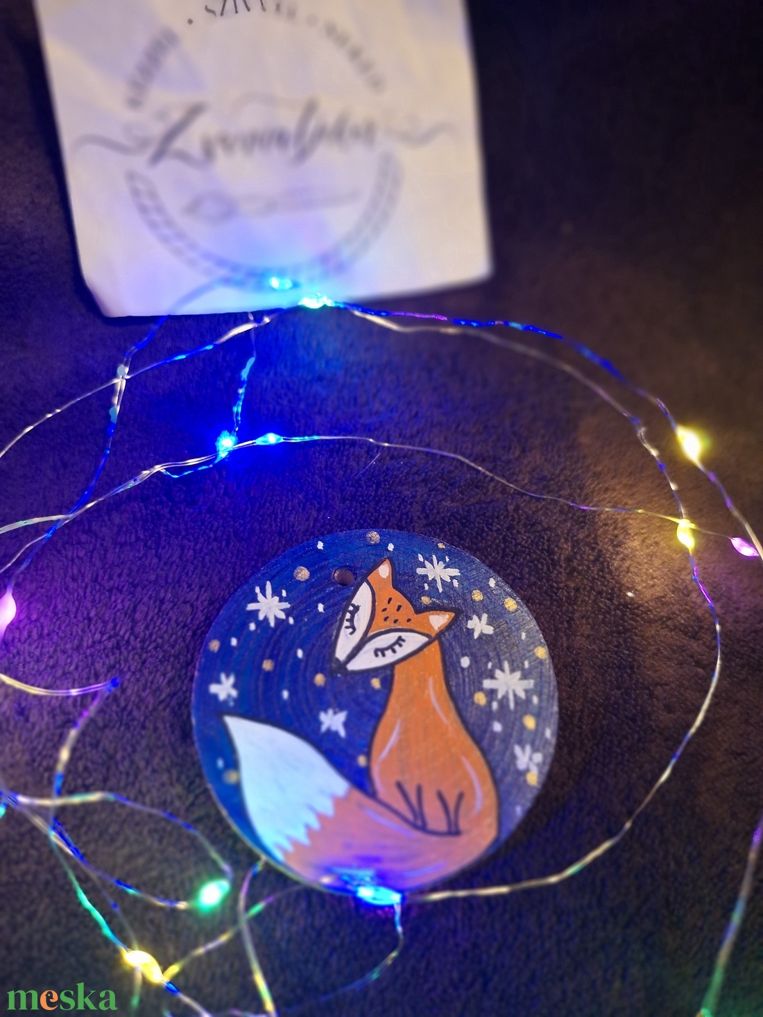 Karácsonyi Festett fakorong - karácsony - karácsonyi lakásdekoráció - karácsonyfadíszek - Meska.hu