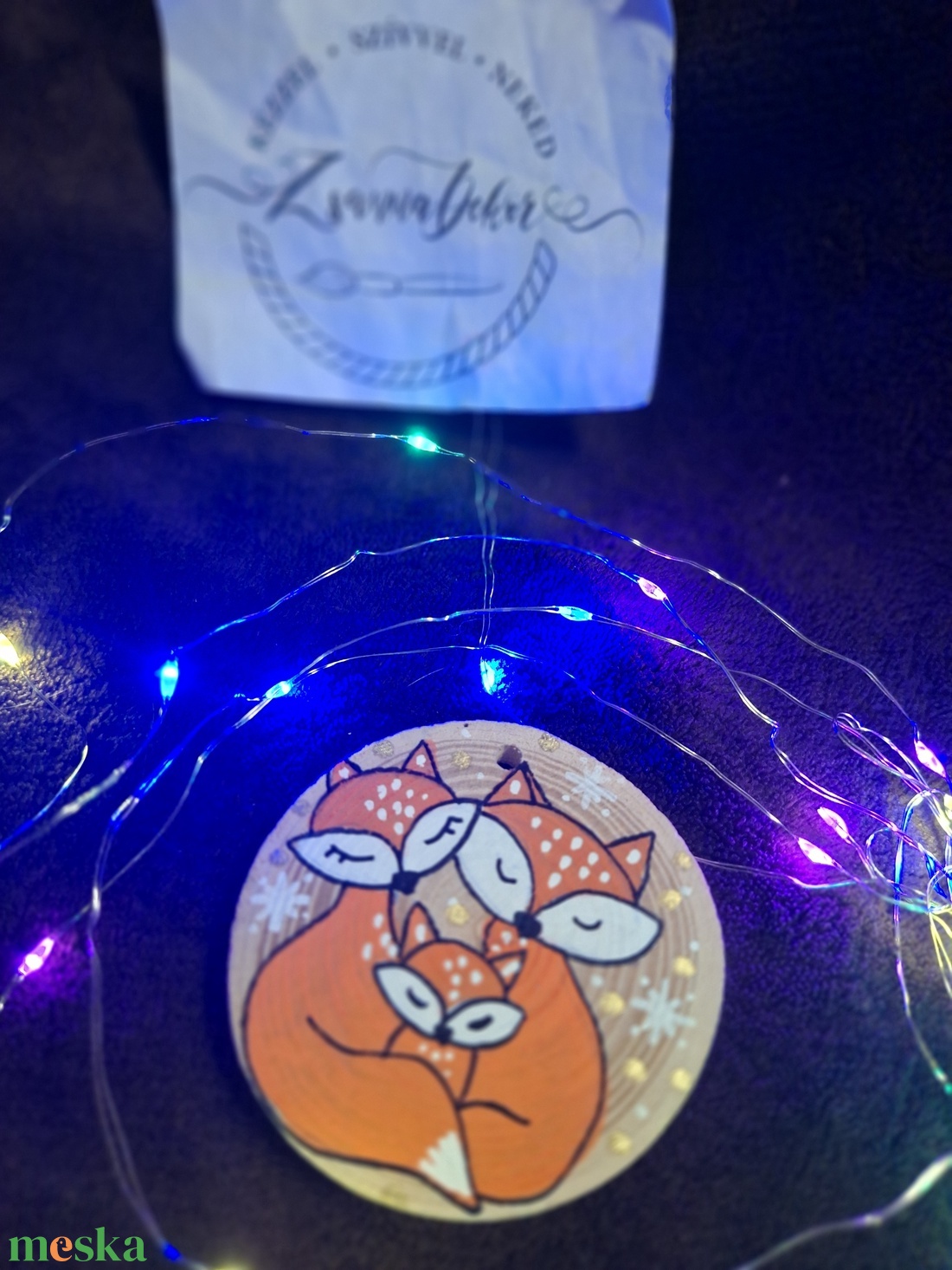 Karácsonyi Festett fakorong - karácsony - karácsonyi lakásdekoráció - karácsonyfadíszek - Meska.hu