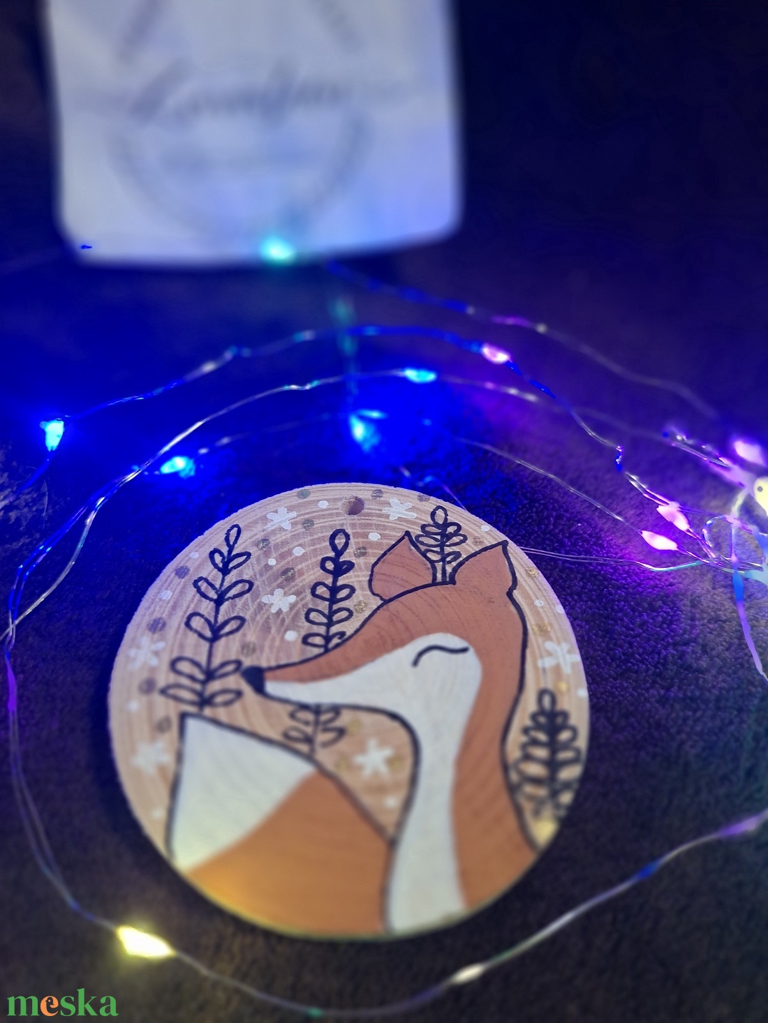 Karácsonyi Festett fakorong - karácsony - karácsonyi lakásdekoráció - karácsonyfadíszek - Meska.hu