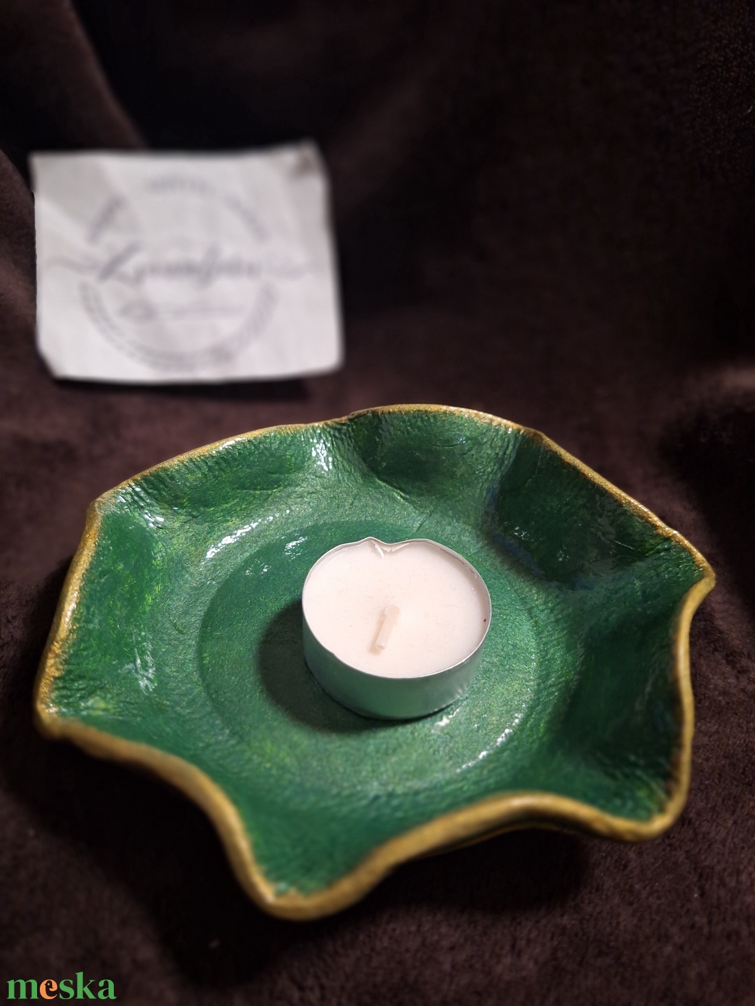 Karácsonyi mécsestartó, ékszertartó, tálka - művészet - szobor - kerámia - Meska.hu