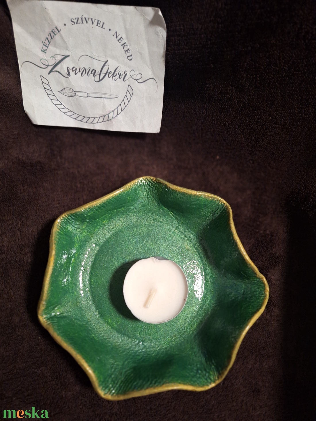 Karácsonyi mécsestartó, ékszertartó, tálka - művészet - szobor - kerámia - Meska.hu
