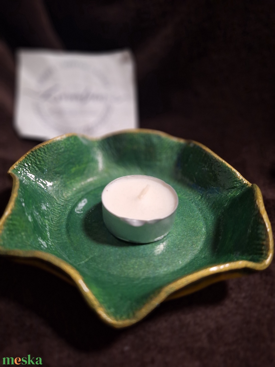 Karácsonyi mécsestartó, ékszertartó, tálka - művészet - szobor - kerámia - Meska.hu