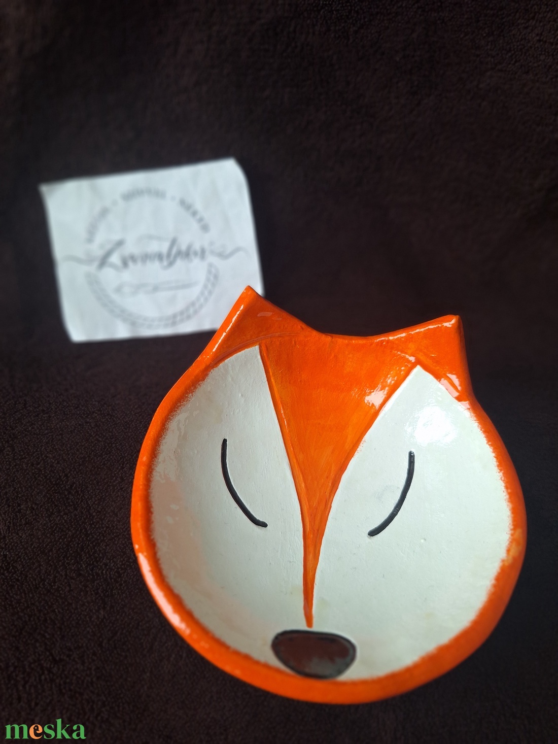 Róka tálka, mécsestartó, ékszertartó - művészet - szobor - kerámia - Meska.hu