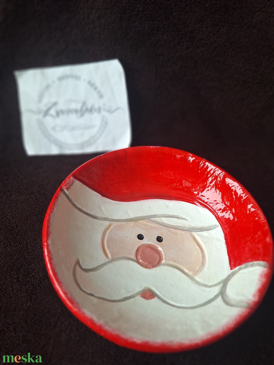 Mikulás tálka, mécsestartó, ékszertartó - művészet - szobor - kerámia - Meska.hu