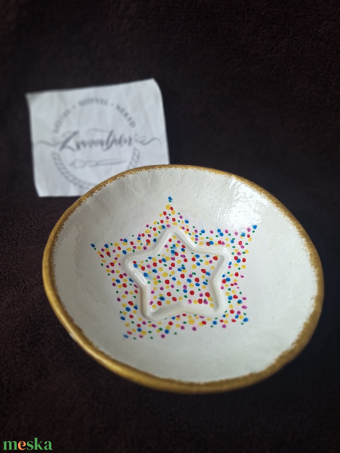 Karácsonyi tálka, mécsestartó, ékszertartó - művészet - szobor - kerámia - Meska.hu