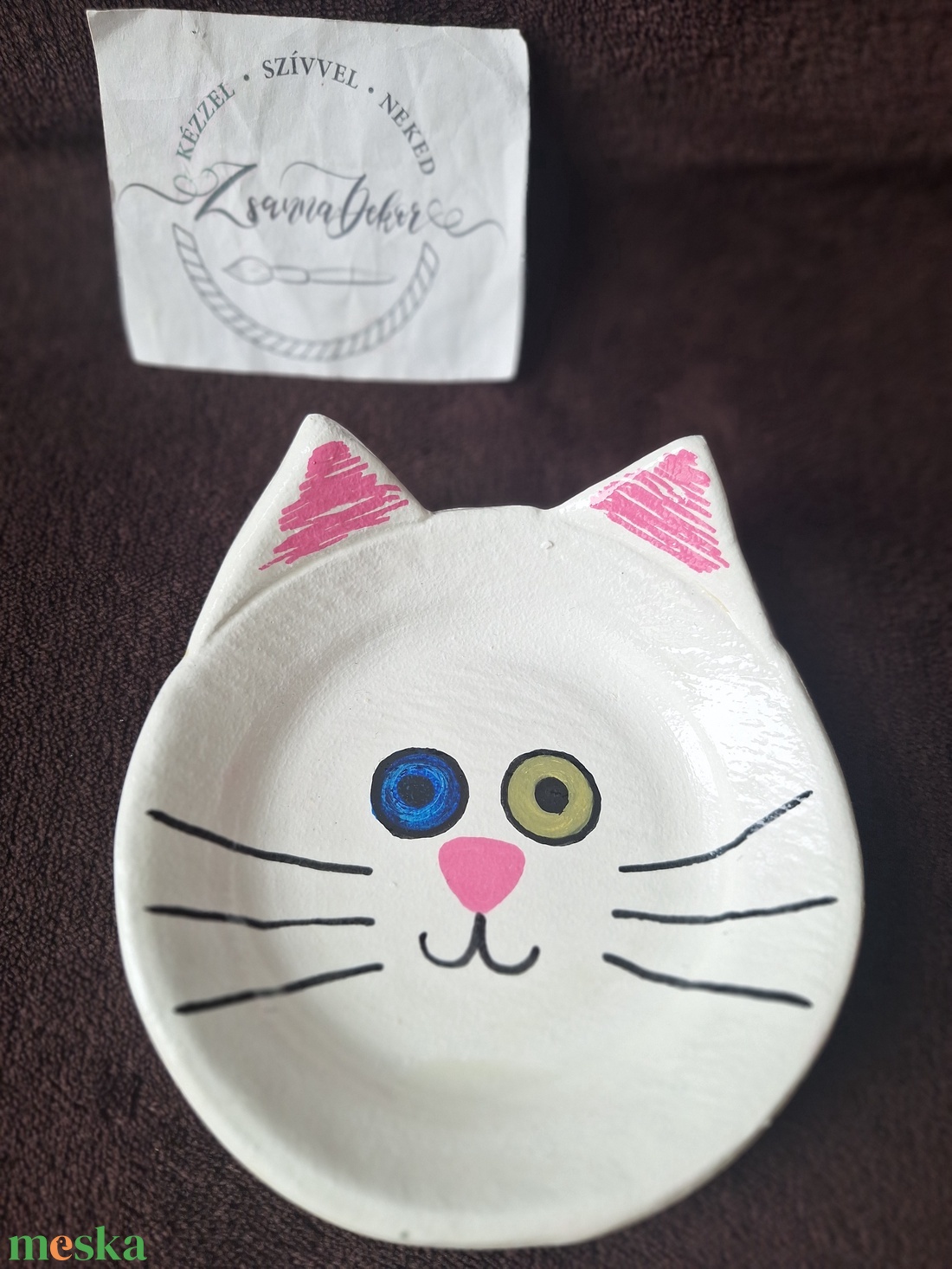 Cica mécsestartó, ékszertartó, tálka - ékszer - ékszertartó - ékszertartó tál - Meska.hu