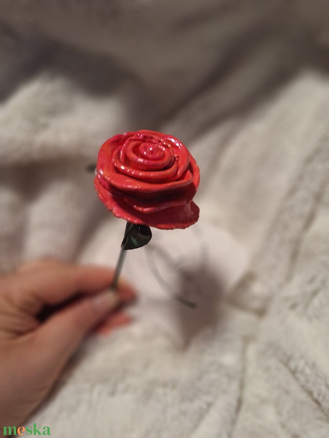 Kerámia virág - otthon & életmód - virágdekoráció - virágok - szálas virág - Meska.hu