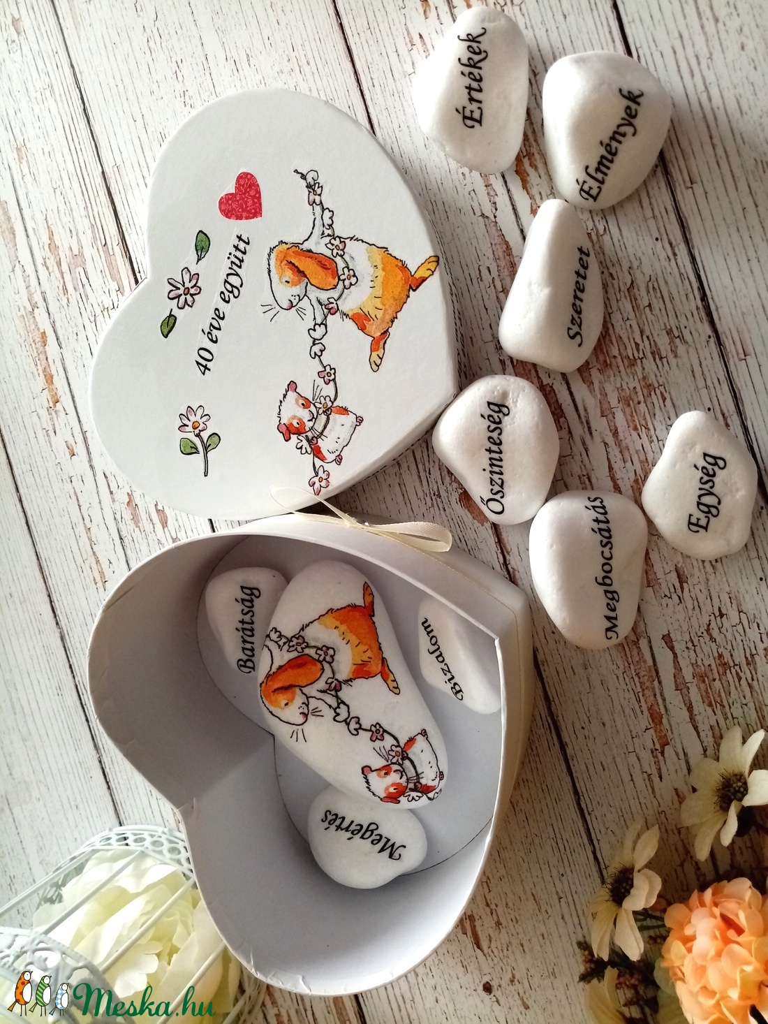 Ajándék díszkő motivációs garnitúra - otthon & életmód - dekoráció - Meska.hu