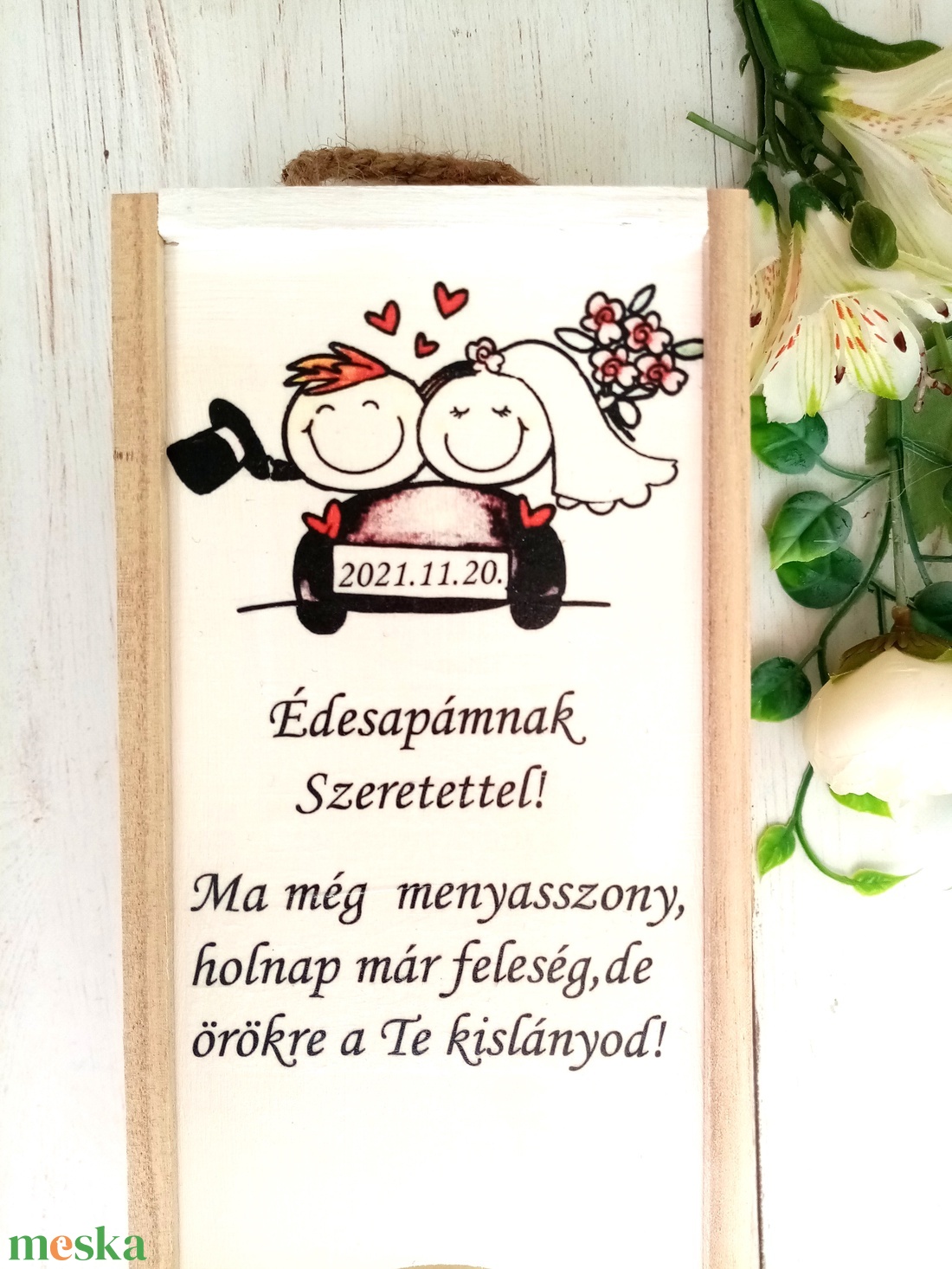 Ma még menyasszonyos bortartó - esküvő - emlék & ajándék - szülőköszöntő ajándék - Meska.hu