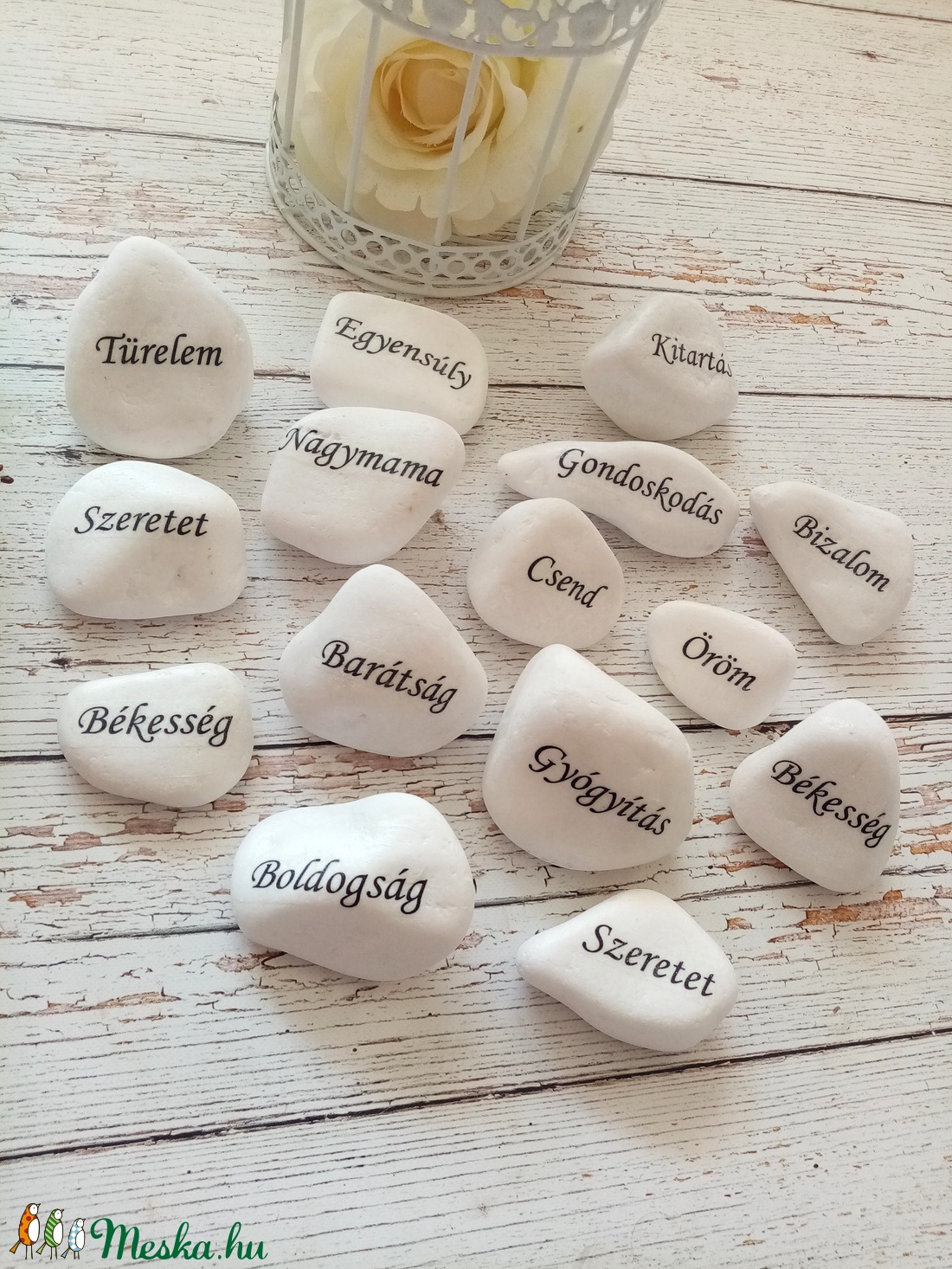 Motivációs szavak  - otthon & életmód - dekoráció - asztal és polc dekoráció - kavics & kő - Meska.hu
