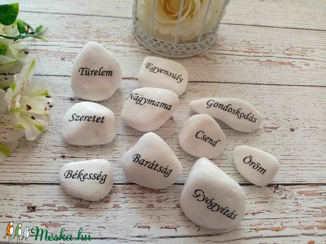 Motivációs szavak  - otthon & életmód - dekoráció - asztal és polc dekoráció - kavics & kő - Meska.hu