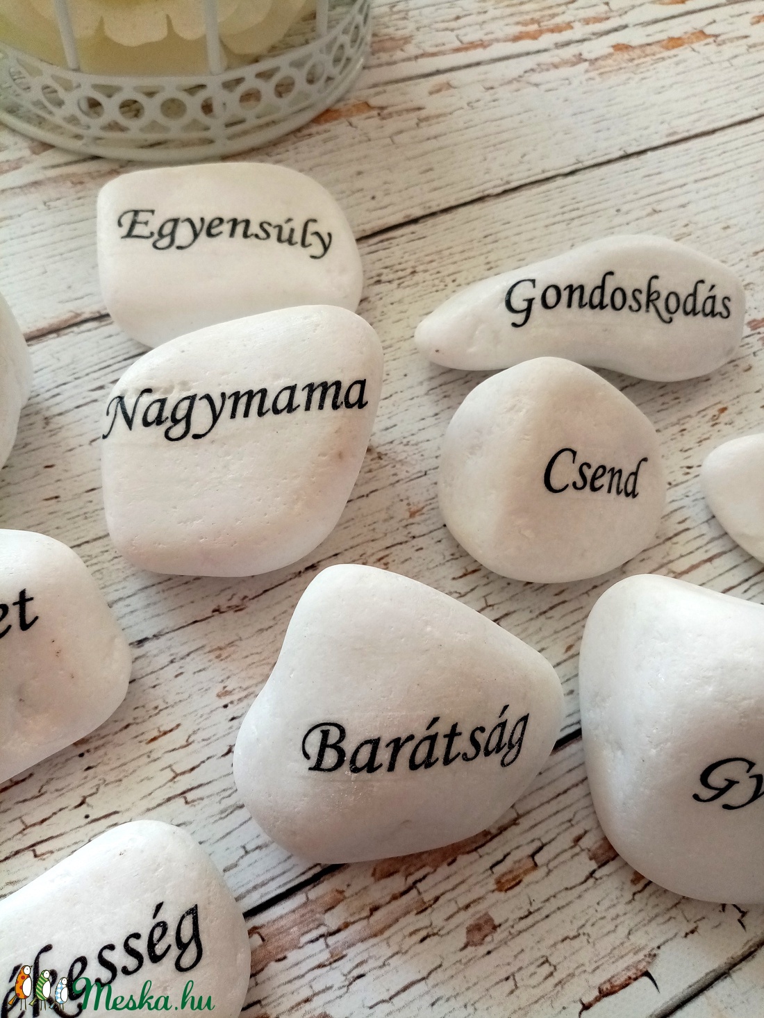 Motivációs szavak  - otthon & életmód - dekoráció - asztal és polc dekoráció - kavics & kő - Meska.hu