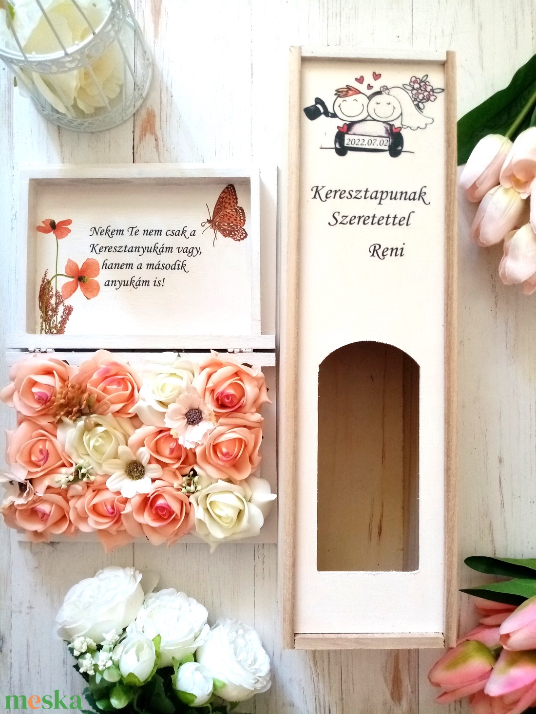 Keresztszülőknek köszönőajándék - esküvő - emlék & ajándék - szülőköszöntő ajándék - Meska.hu