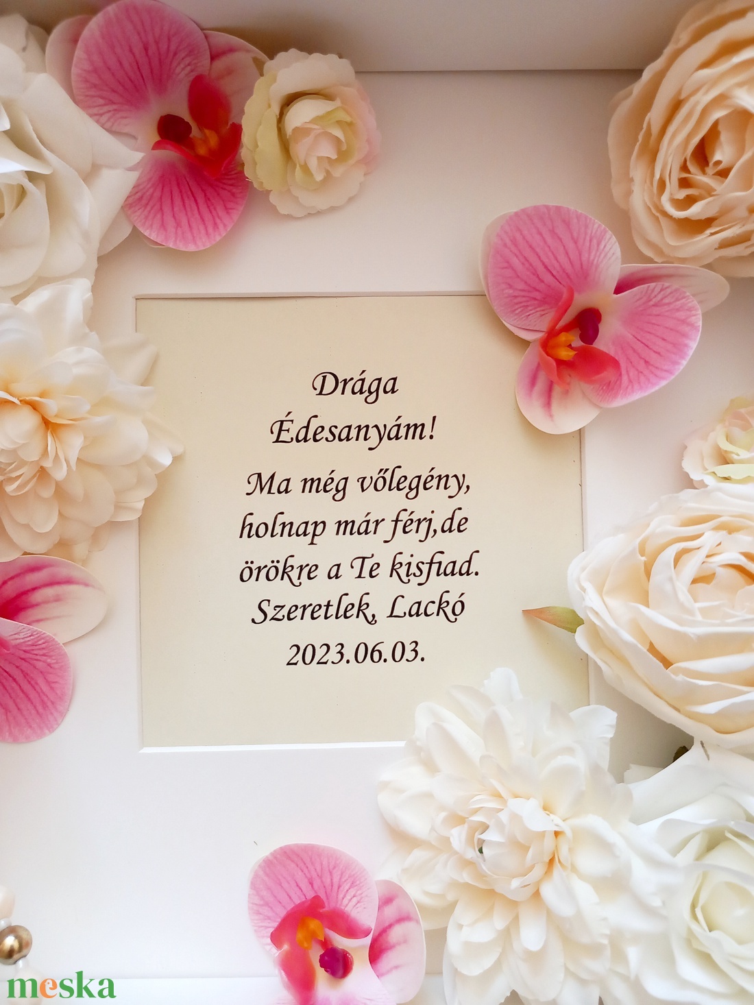 Egzotikus orchideás képkeret - esküvő - emlék & ajándék - szülőköszöntő ajándék - Meska.hu
