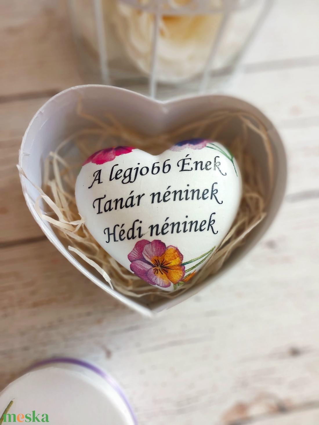 Pedagógus köszönőajándék  szív  - otthon & életmód - dekoráció - asztal és polc dekoráció - kavics & kő - Meska.hu