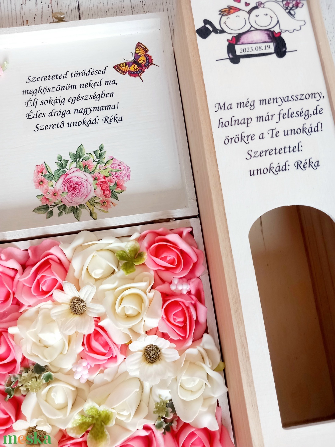 Nagymama örök habrózsa box és bortartó - esküvő - emlék & ajándék - szülőköszöntő ajándék - Meska.hu Nagymama örök habrózsa box és bortartó - esküvő - emlék & ajándék - szülőköszöntő ajándék - Meska.hu