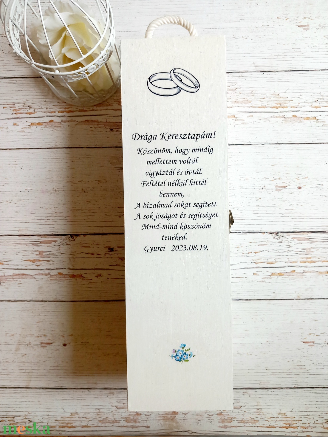 Drága Keresztapám bortartó szöveges  - esküvő - emlék & ajándék - köszönőajándék - Meska.hu