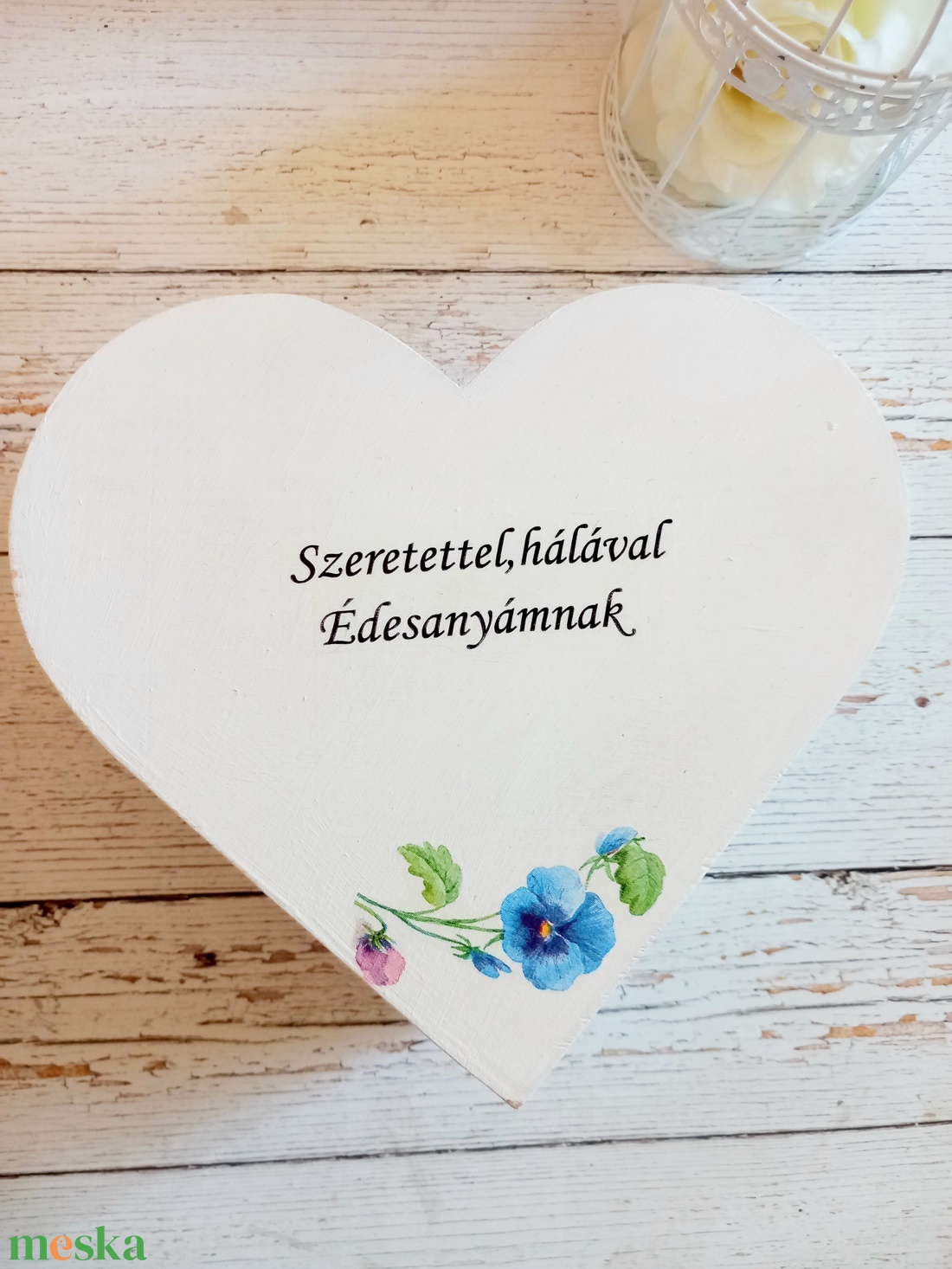 Kék Szív szülőkőszöntő  - esküvő - emlék & ajándék - szülőköszöntő ajándék - Meska.hu
