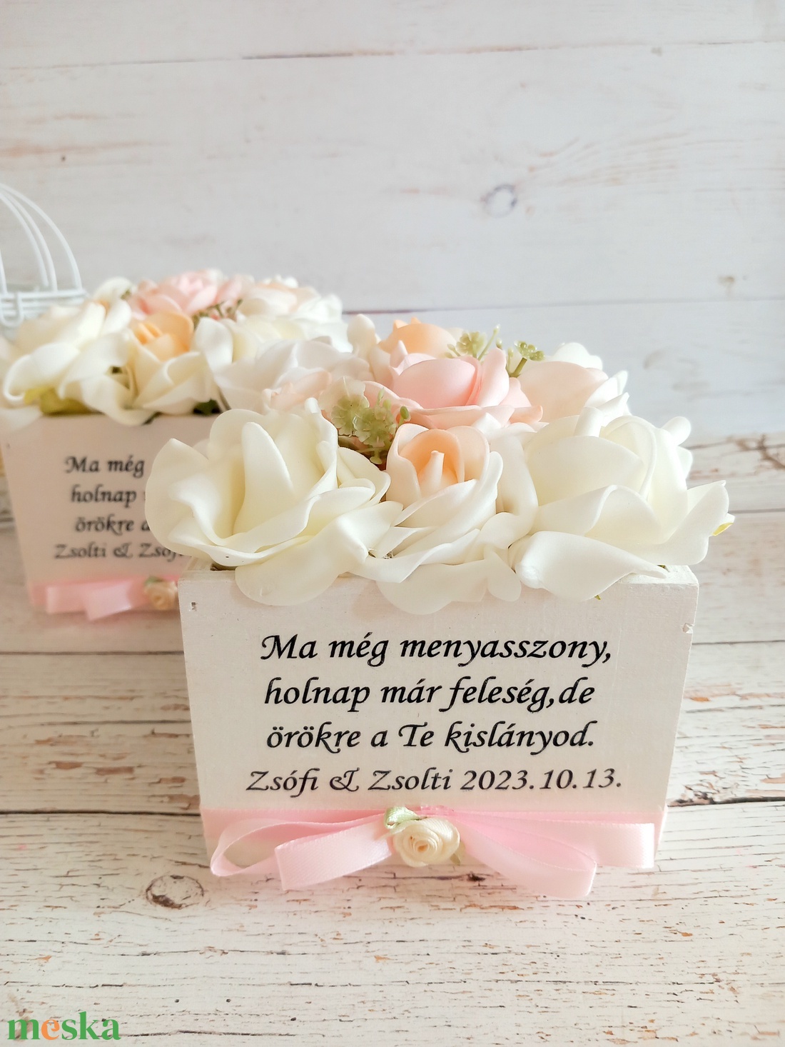 Ma még...habrózsa virágbox - esküvő - emlék & ajándék - szülőköszöntő ajándék - Meska.hu Ma még...habrózsa virágbox - esküvő - emlék & ajándék - szülőköszöntő ajándék - Meska.hu