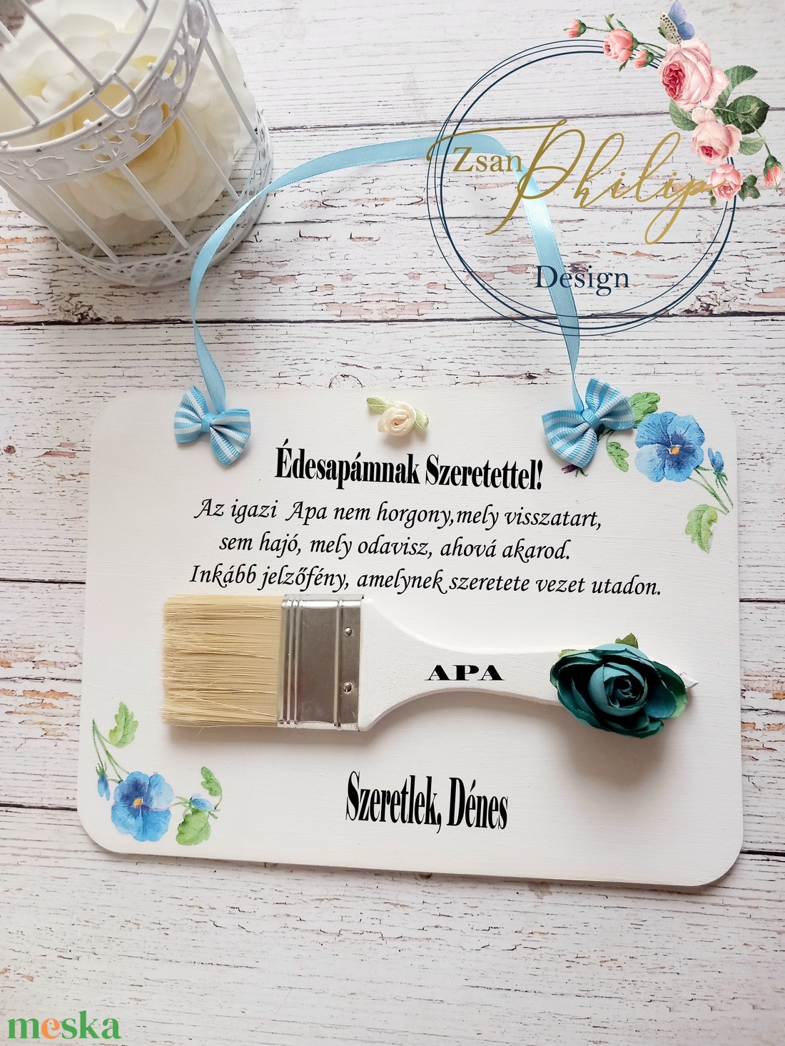 Édesapa Szülőköszöntő ecsetes - esküvő - emlék & ajándék - szülőköszöntő ajándék - Meska.hu