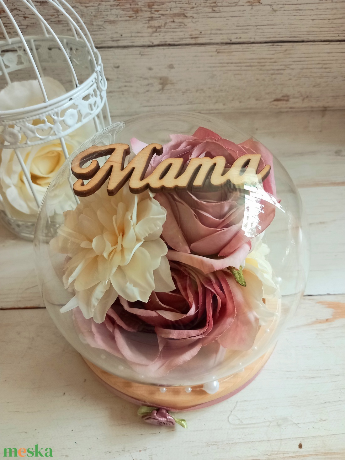 Mama üveggömb - esküvő - emlék & ajándék - szülőköszöntő ajándék - Meska.hu