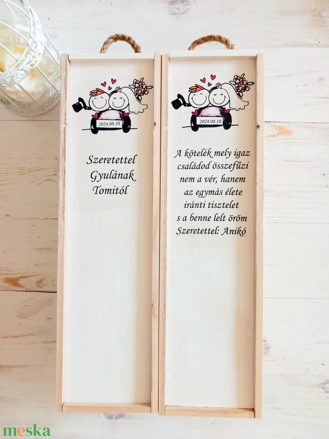 Csúszrató fedeles bortartó - esküvő - emlék & ajándék - szülőköszöntő ajándék - Meska.hu Csúszrató fedeles bortartó - esküvő - emlék & ajándék - szülőköszöntő ajándék - Meska.hu