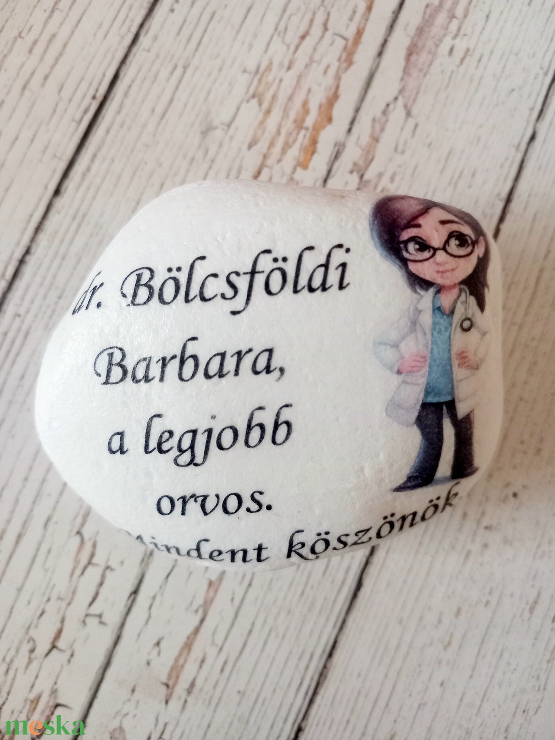 Köszönöm hálakő nagy - otthon & életmód - dekoráció - asztal és polc dekoráció - kavics & kő - Meska.hu