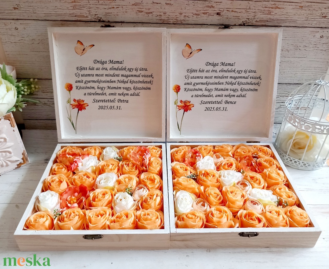 Nagymama örök virágbox párban - esküvő - emlék & ajándék - szülőköszöntő ajándék - Meska.hu Nagymama örök virágbox párban - esküvő - emlék & ajándék - szülőköszöntő ajándék - Meska.hu